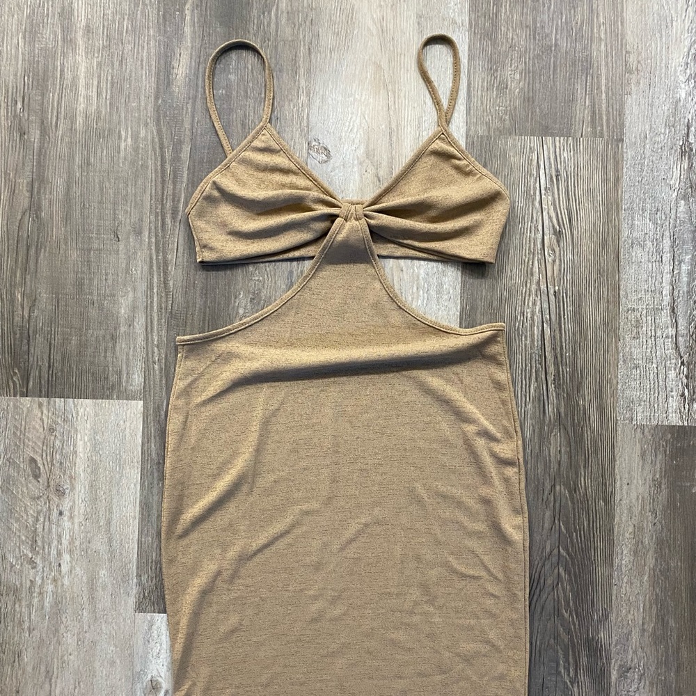 Nude cut out dress
